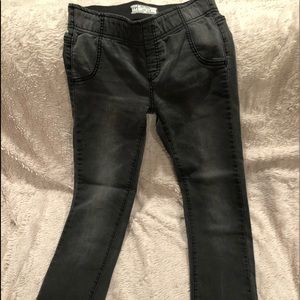 Black faded wash cropped free people jeans